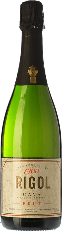 5,95 € 送料無料 | 白スパークリングワイン Rigol Brut 若い D.O. Cava カタロニア スペイン Macabeo, Xarel·lo, Parellada ボトル 75 cl