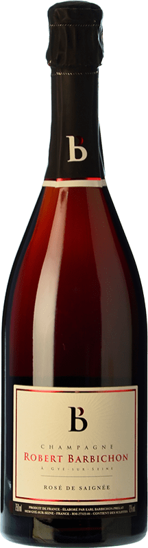 47,95 € Envio grátis | Espumante rosé Robert Barbichon Rosé de Saignée Brut A.O.C. Champagne Champagne França Pinot Preto Garrafa 75 cl