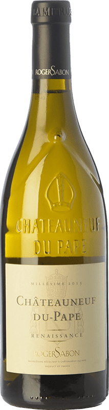 37,95 € Envoi gratuit | Vin blanc Roger Sabon Blanc Crianza A.O.C. Châteauneuf-du-Pape Rhône France Grenache Blanc, Roussanne, Bourboulenc, Clairette Blanche Bouteille 75 cl