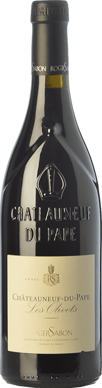 37,95 € Envío gratis | Vino tinto Roger Sabon Les Olivets Crianza A.O.C. Châteauneuf-du-Pape Rhône Francia Syrah, Garnacha, Cinsault Botella 75 cl