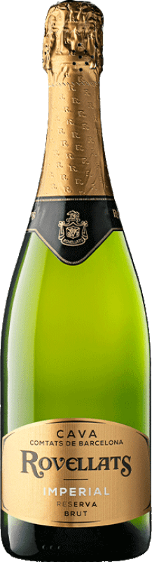 16,95 € Kostenloser Versand | Weißer Sekt Rovellats Brut — Herb Imperial Reserve — Gereift D.O. Cava Katalonien Spanien Macabeo, Xarel·lo, Parellada 75 cl