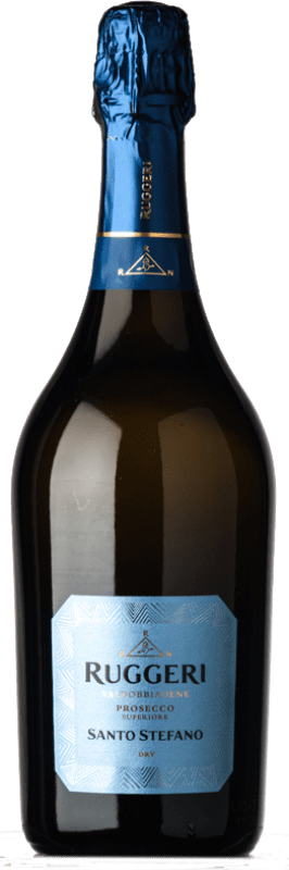 13,95 € Kostenloser Versand | Weißer Sekt Ruggeri Santo Stefano Seco — Trocken D.O.C.G. Prosecco di Conegliano-Valdobbiadene Treviso Italien Glera 75 cl