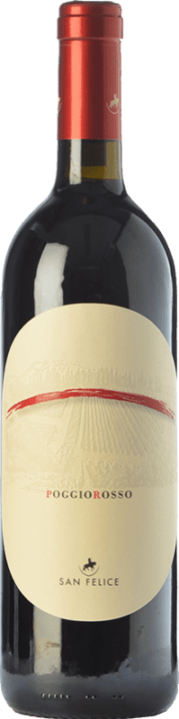 47,95 € 免费送货 | 红酒 San Felice Poggio Rosso 预订 D.O.C.G. Chianti Classico 托斯卡纳 意大利 Sangiovese, Colorino, Pugnitello 瓶子 75 cl