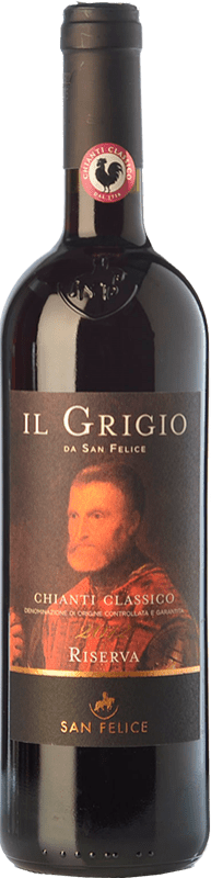 14,95 € Envio grátis | Vinho tinto San Felice Il Grigio Reserva D.O.C.G. Chianti Classico Tuscany Itália Sangiovese Garrafa 75 cl