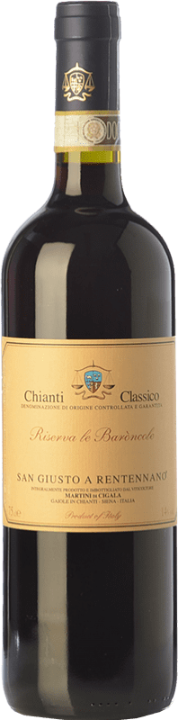 72,95 € 免费送货 | 红葡萄酒 San Giusto a Rentennano Le Baròncole 经典 D.O.C.G. Chianti 托斯卡纳 意大利 Sangiovese — 桑娇维塞, Canaiolo — 卡奈奥洛 Eco — 生态 有机 天然 75 cl