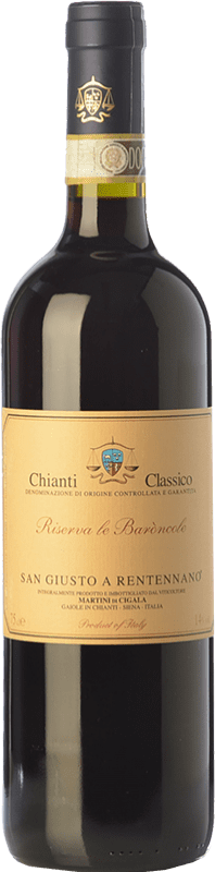 38,95 € Spedizione Gratuita | Vino rosso San Giusto a Rentennano Le Baròncole D.O.C.G. Chianti Classico Toscana Italia Sangiovese, Canaiolo Nero Bottiglia 75 cl