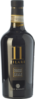 17,95 € Бесплатная доставка | Сладкое вино San Marzano 11 Filari D.O.C.G. Primitivo di Manduria Dolce Naturale Апулия Италия Primitivo бутылка Medium 50 cl
