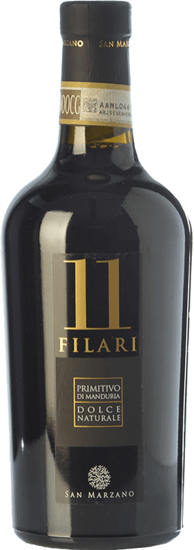 29,95 € Envío gratis | Vino Dulce San Marzano 11 Filari Dolce Natural D.O.C. Primitivo di Manduria Puglia Italia Primitivo 75 cl
