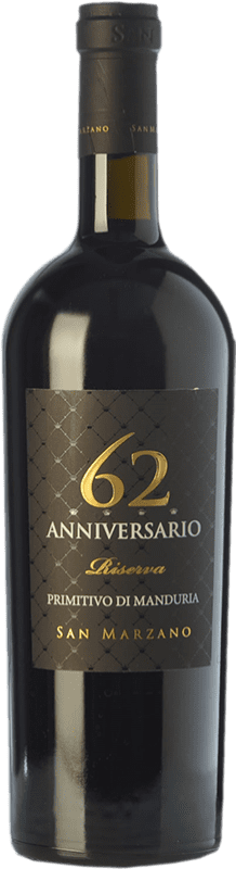 43,95 € Free Shipping | Red wine San Marzano 62 Riserva Reserve D.O.C. Primitivo di Manduria Puglia Italy Primitivo Bottle 75 cl