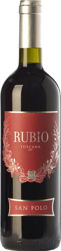 12,95 € Kostenloser Versand | Rotwein San Polo Rubio I.G.T. Toscana Toskana Italien Merlot, Sangiovese, Cabernet Franc Ökologisch Flasche 75 cl