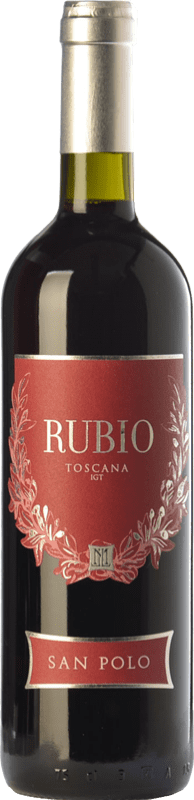 12,95 € 送料無料 | 赤ワイン San Polo Rubio I.G.T. Toscana トスカーナ イタリア Merlot, Sangiovese, Cabernet Franc ボトル 75 cl