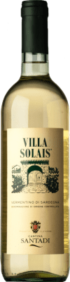 13,95 € Бесплатная доставка | Белое вино Santadi Villa Solais D.O.C. Vermentino di Sardegna Sardegna Италия Vermentino бутылка 75 cl