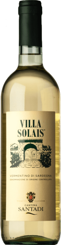 13,95 € Envio grátis | Vinho Branco Santadi Villa Solais D.O.C. Vermentino di Sardegna Sardenha Itália Vermentino 75 cl