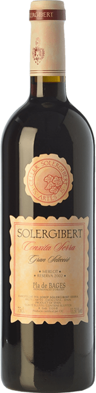 36,95 € Бесплатная доставка | Красное вино Solergibert Conxita Гранд Резерв D.O. Pla de Bages Каталония Испания Merlot бутылка 75 cl