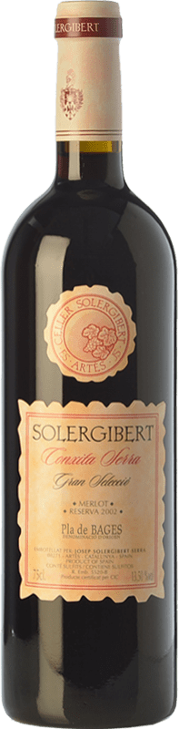 38,95 € Envío gratis | Vino tinto Solergibert Serra Conxita Gran Reserva D.O. Pla de Bages Cataluña España Merlot Botella 75 cl