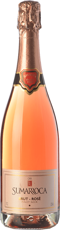 14,95 € Kostenloser Versand | Rosé Sekt Sumarroca Rosé Brut D.O. Cava Katalonien Spanien Pinot Schwarz Flasche 75 cl