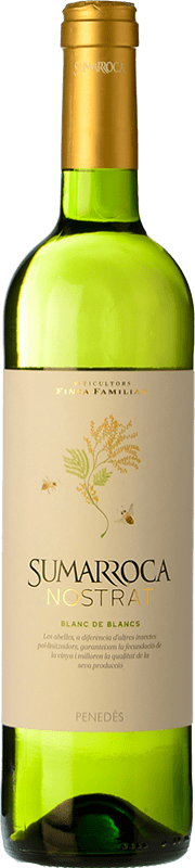 8,95 € Envio grátis | Vinho Branco Sumarroca Nostrat Blanc de Blancs Jovem D.O. Penedès Catalunha Espanha Macabeo, Xarel·lo, Parellada 75 cl