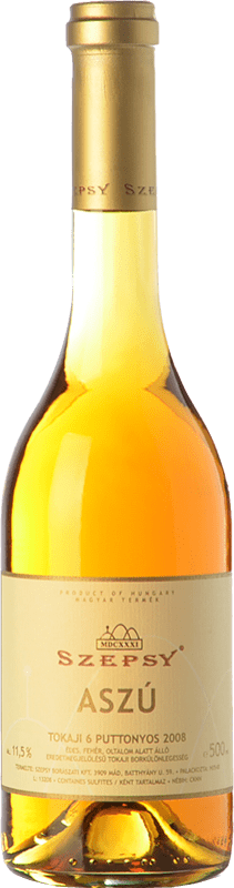 172,95 € Kostenloser Versand | Süßwein Szepsy Aszú 6 Puttonyos I.G. Tokaj-Hegyalja Tokaj-Hegyalja Ungarn Furmint, Hárslevelü, Sárga Muskotály Medium-Flasche 50 cl