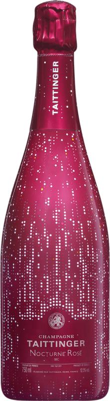 85,95 € Бесплатная доставка | Розовое игристое Taittinger Nocturne Rosé A.O.C. Champagne шампанское Франция Pinot Black, Chardonnay, Pinot Meunier бутылка 75 cl