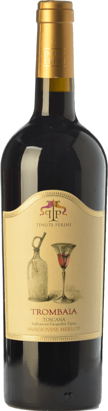 35,95 € Envio grátis | Vinho tinto Tenute Perini Trombaia I.G.T. Toscana Tuscany Itália Merlot, Sangiovese Garrafa 75 cl