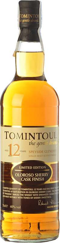 54,95 € Envío gratis | Whisky Single Malt Tomintoul Oloroso Sherry Cask Finish Speyside Reino Unido 12 Años Botella 70 cl