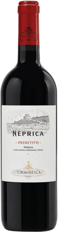 10,95 € Бесплатная доставка | Красное вино Tormaresca Neprica I.G.T. Puglia Апулия Италия Cabernet Sauvignon — Каберне Совиньон, Primitivo — Примитиво, Negroamaro — Негроамаро Бутылка 75 cl