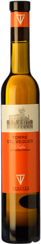 22,95 € Бесплатная доставка | Сладкое вино Torre del Veguer Vendimia Tardía D.O. Penedès Каталония Испания Muscatel Small Grain Половина бутылки 37 cl