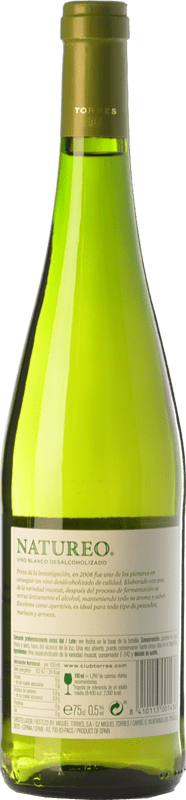 9,95 € Free Shipping | White wine Torres Natureo D.O. Penedès Catalonia Spain Muscat of Alexandria Bottle 75 cl