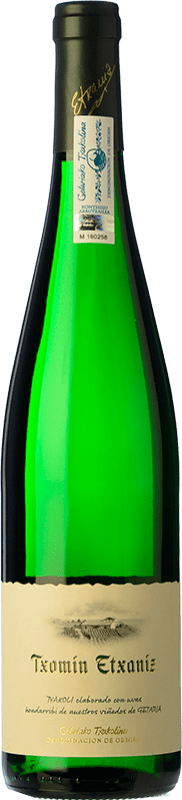 10,95 € Free Shipping | White wine Txomin Etxaniz D.O. Getariako Txakolina Basque Country Spain Hondarribi Zuri, Hondarribi Beltza Bottle 75 cl