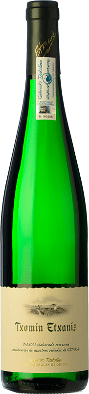 12,95 € Kostenloser Versand | Weißwein Txomin Etxaniz D.O. Getariako Txakolina Baskenland Spanien Hondarribi Zuri, Hondarribi Beltza Flasche 75 cl