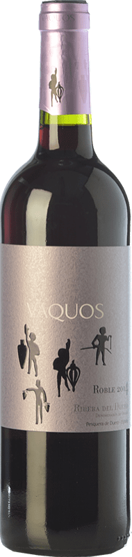 10,95 € 免费送货 | 红酒 Vaquos 橡木 D.O. Ribera del Duero 卡斯蒂利亚莱昂 西班牙 Tempranillo 瓶子 75 cl