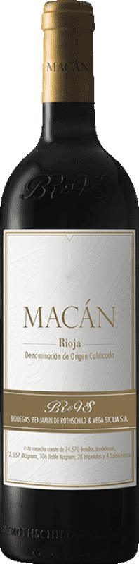 88,95 € Envio grátis | Vinho Tinto Vega Sicilia Macán D.O.Ca. Rioja La Rioja Espanha Tempranillo 75 cl
