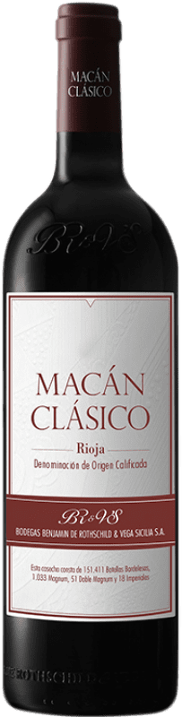 68,95 € 免费送货 | 红酒 Vega Sicilia Macán Clásico D.O.Ca. Rioja 拉里奥哈 西班牙 Tempranillo 瓶子 75 cl