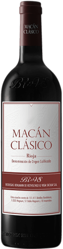 48,95 € Spedizione Gratuita | Vino rosso Vega Sicilia Macán Clásico D.O.Ca. Rioja La Rioja Spagna Tempranillo Bottiglia 75 cl