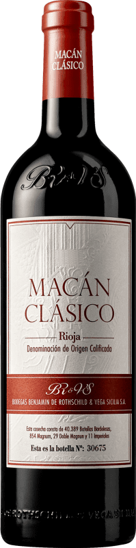 48,95 € Envío gratis | Vino Tinto Vega Sicilia Macán Clásico D.O.Ca. Rioja La Rioja España Tempranillo Botella 75 cl