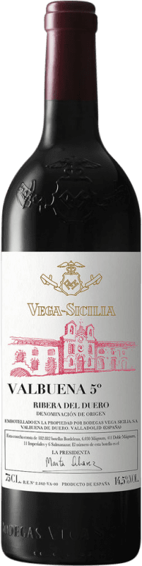 228,95 € Бесплатная доставка | Красное вино Vega Sicilia Valbuena 5º año Резерв D.O. Ribera del Duero Кастилия-Леон Испания Tempranillo, Merlot бутылка 75 cl