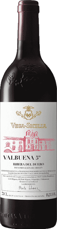 468,95 € 送料無料 | 赤ワイン Vega Sicilia Valbuena 5º año グランド・リザーブ D.O. Ribera del Duero カスティーリャ・イ・レオン スペイン Tempranillo, Merlot マグナムボトル 1,5 L