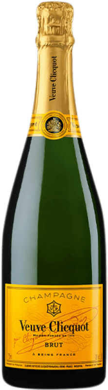 63,95 € Envio grátis | Espumante branco Veuve Clicquot Yellow Label Carte Jaune Brut A.O.C. Champagne Champagne França Chardonnay, Pinot Meunier Garrafa 75 cl