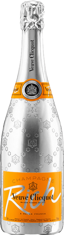 75,95 € Kostenloser Versand | Weißer Sekt Veuve Clicquot Rich A.O.C. Champagne Champagner Frankreich Spätburgunder, Chardonnay, Pinot Meunier Flasche 75 cl