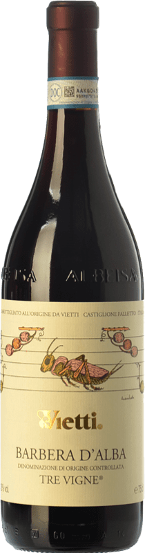 27,95 € Бесплатная доставка | Красное вино Vietti Tre Vigne D.O.C. Barbera d'Alba Пьемонте Италия Barbera — Барбера 75 cl