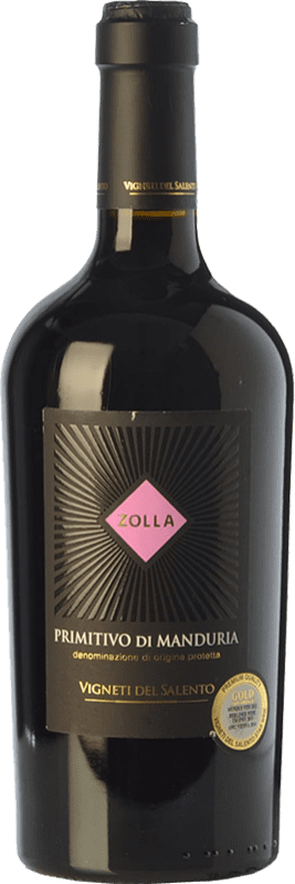 11,95 € 免费送货 | 红葡萄酒 Vigneti del Salento Zolla D.O.C. Primitivo di Manduria 普利亚大区 意大利 Primitivo — 普里米蒂沃 75 cl