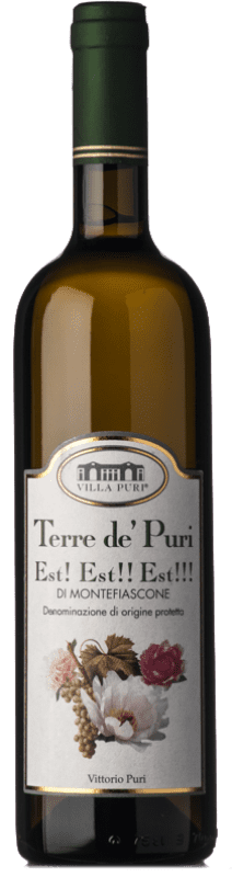 12,95 € Envío gratis | Vino Blanco Villa Puri Terre de' Puri D.O.C. Est! Est! Est! di Montefiascone Lazio Italia Malvasía, Trebbiano Botella 75 cl
