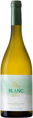 9,95 € Spedizione Gratuita | Vino bianco Vinyes del Terrer Blanc D.O. Tarragona Catalogna Spagna Moscato d'Alessandria, Sauvignon Bianca Bottiglia 75 cl