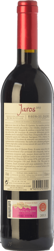 16,95 € Free Shipping | Red wine Viñas del Jaro Jaros Crianza D.O. Ribera del Duero Castilla y León Spain Tempranillo, Merlot, Cabernet Sauvignon Bottle 75 cl