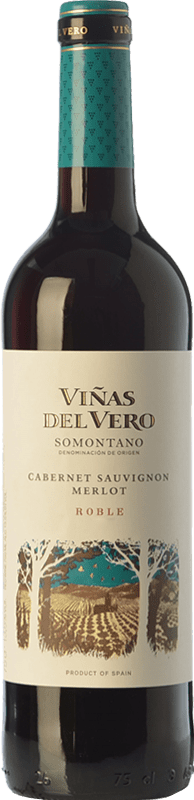 6,95 € Free Shipping | Red wine Viñas del Vero Oak D.O. Somontano Aragon Spain Merlot, Cabernet Sauvignon Bottle 75 cl