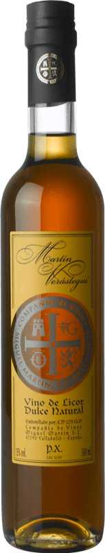 6,95 € Бесплатная доставка | Сладкое вино Thesaurus Martín Verástegui I.G.P. Vino de la Tierra de Castilla y León Кастилия-Леон Испания Pedro Ximénez Средняя бутылка 50 cl