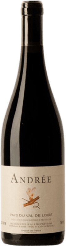 37,95 € Free Shipping | Red wine Andrée Rouge A.O.C. Anjou Loire France Pinot Black Bottle 75 cl