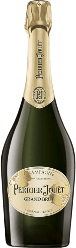 71,95 € Бесплатная доставка | Белое игристое Perrier-Jouët Grand брют Резерв A.O.C. Champagne шампанское Франция Pinot Black, Chardonnay бутылка 75 cl