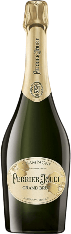 71,95 € Бесплатная доставка | Белое игристое вино Perrier-Jouët Grand Brut — брют Резерва A.O.C. Champagne шампанское Франция Pinot Noir — Пино Нуар, Chardonnay — Шардоне 75 cl