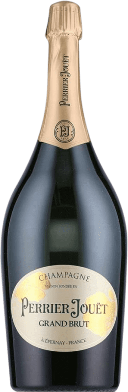 564,95 € Бесплатная доставка | Белое игристое Perrier-Jouët Grand брют A.O.C. Champagne шампанское Франция Pinot Black, Chardonnay Бутылка Иеровоам-Двойной Магнум 3 L